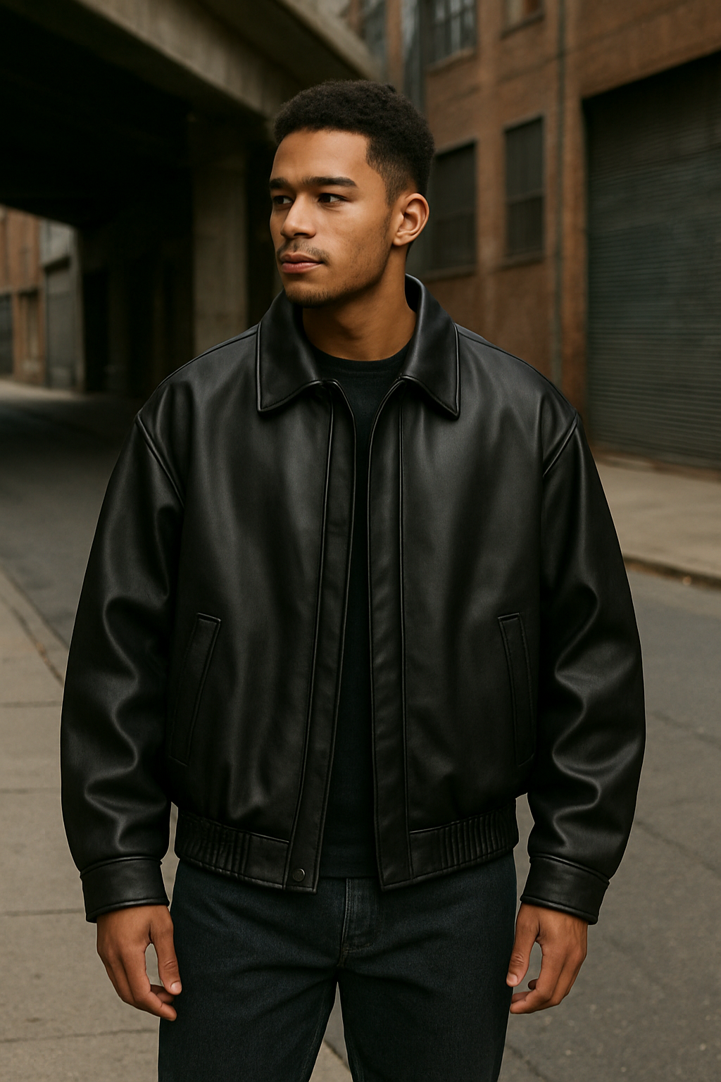 Veste Oversize en Cuir pour Homme – Style Casablanca Urbain Minimaliste