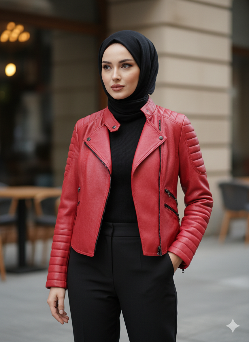 Veste en cuir d’agneau – Majida