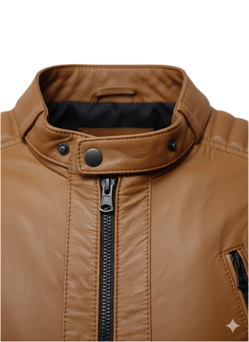 Veste en cuir Camel COOPER