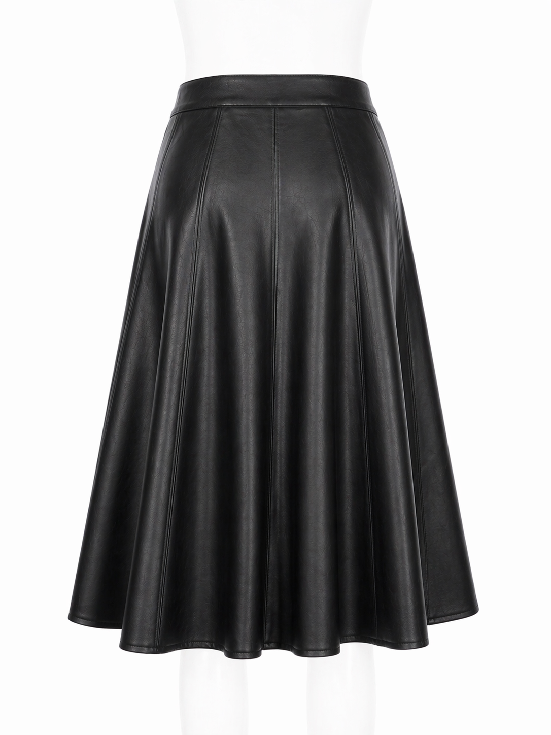 Jupe noire en cuir premium coupe A pour femme, design luxe MRKSHI
