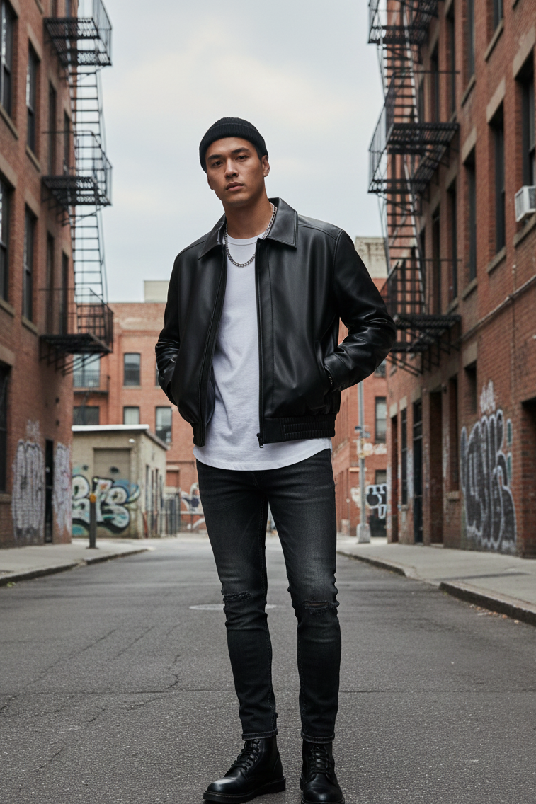 Veste Oversize en Cuir pour Homme – Style Casablanca Urbain Minimaliste