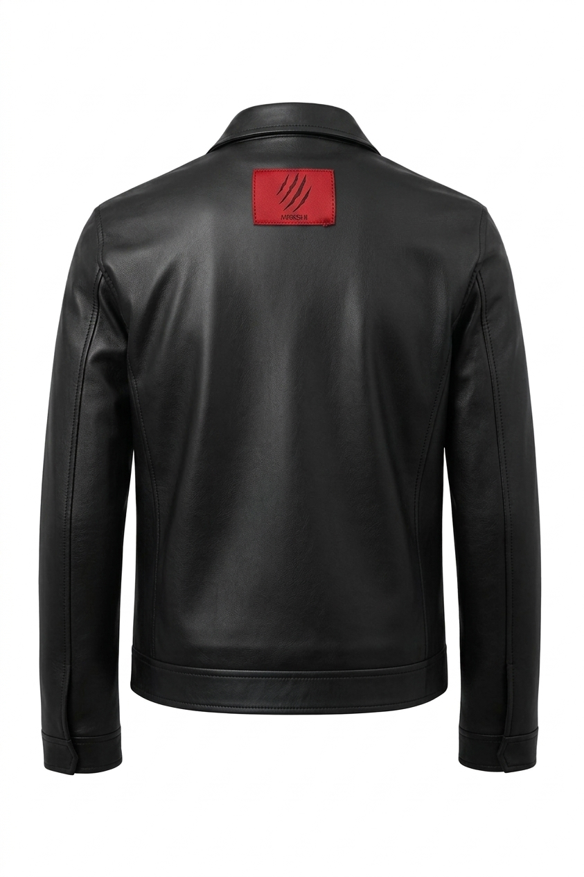 Veste MRKSHI Ultra Atlas Lion cuir noir face avant griffes rouges