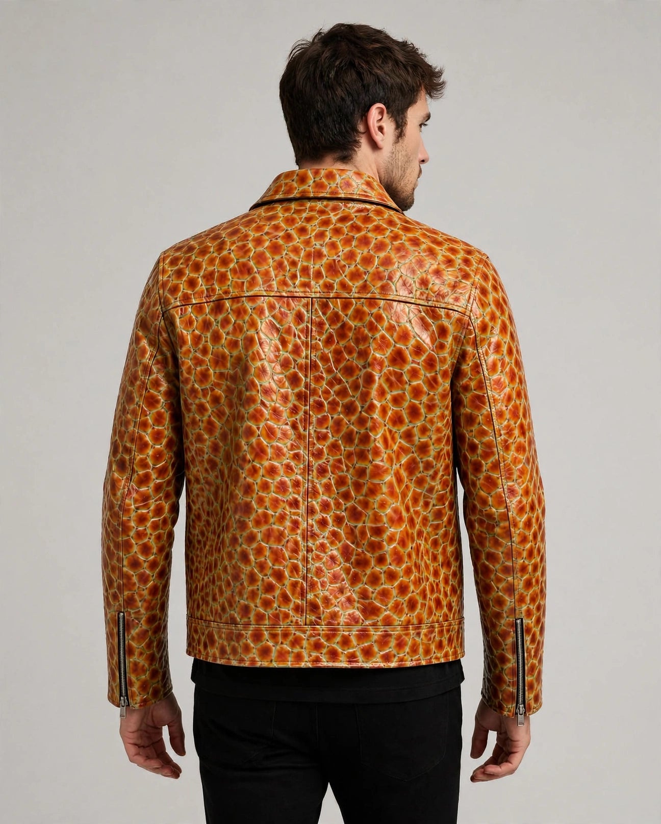Veste AMBER SCALE - Cuir de Vachette Reptile Édition Marrakech Night