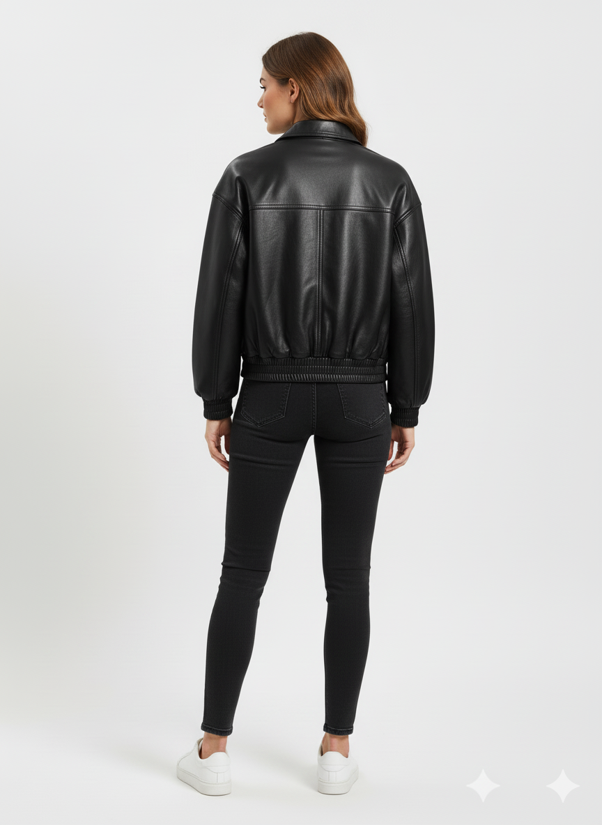 Blouson Bomber en cuir pour femme – Cleo