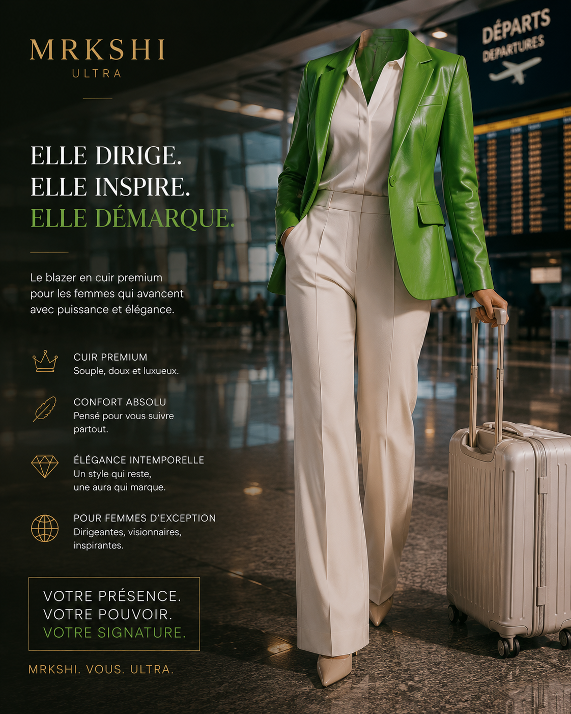 Blazer Femme en Cuir Premium – MRKSHI | Élégance Business