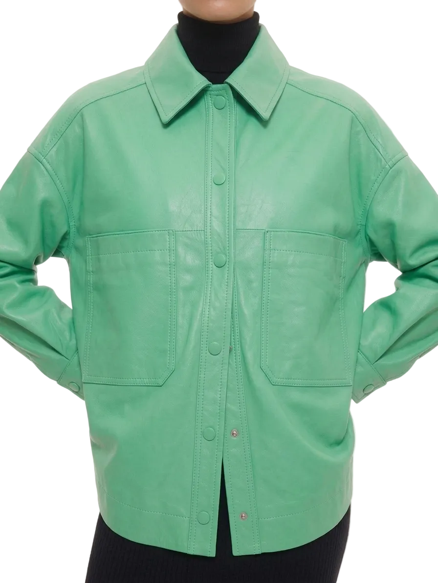 Chemise cuir femme légère été en cuir véritable