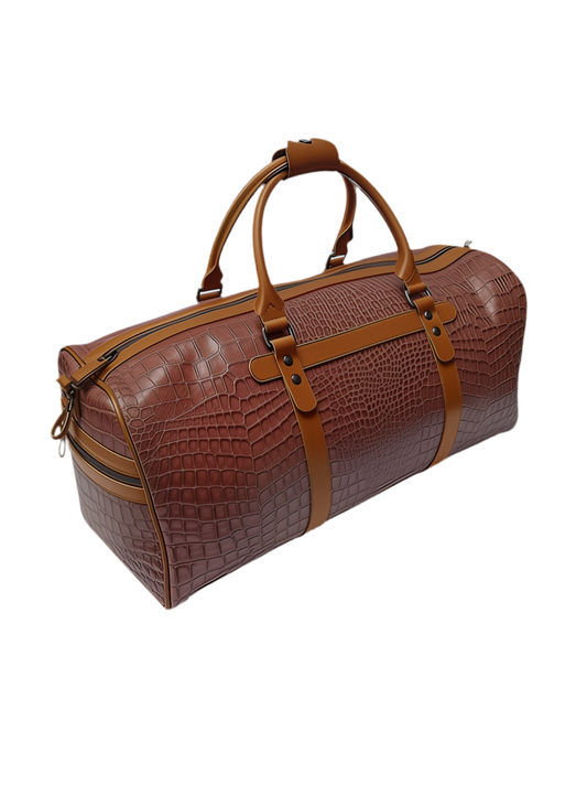 Sac week-end homme en cuir de vachette Marrakchi Motif serpent