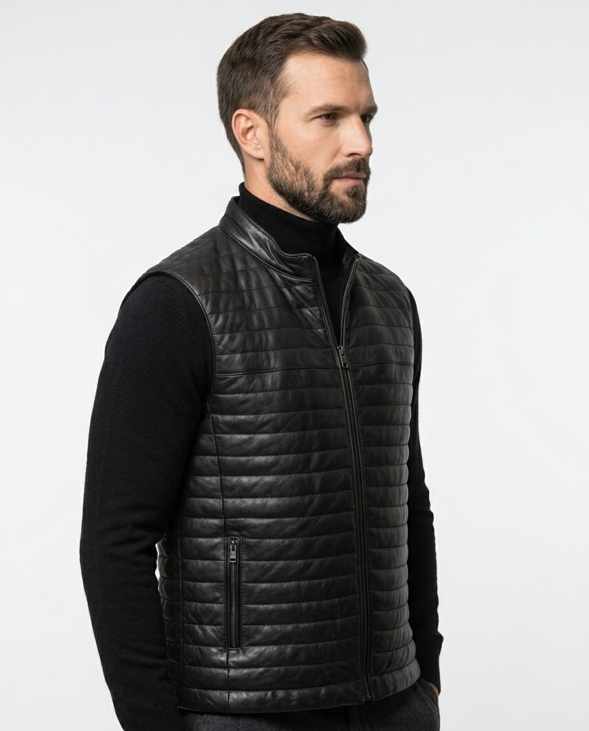 Gilet en cuir homme premium – cuir véritable, style élégant et intemporel