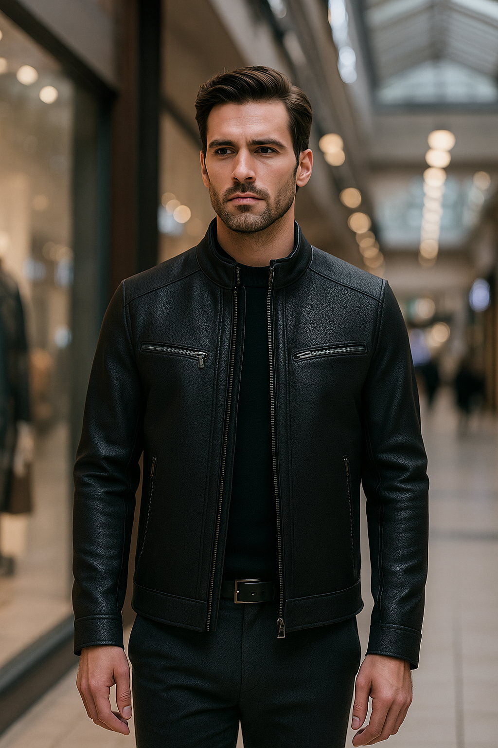 Veste en cuir Dusty pour homme