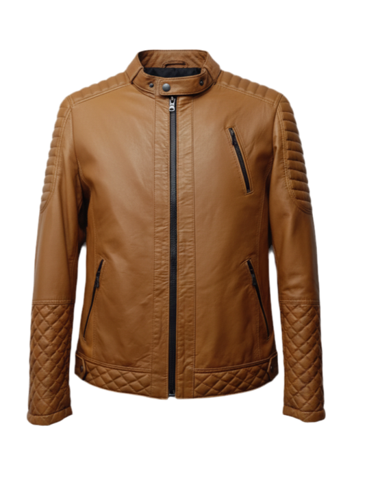 Veste en cuir Camel COOPER