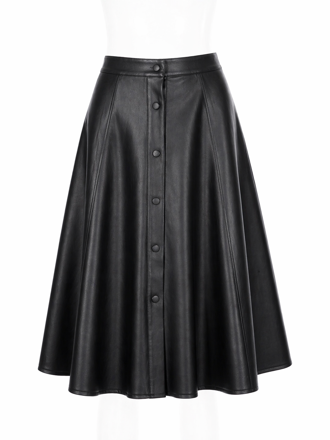 Jupe noire en cuir premium coupe A pour femme, design luxe MRKSHI