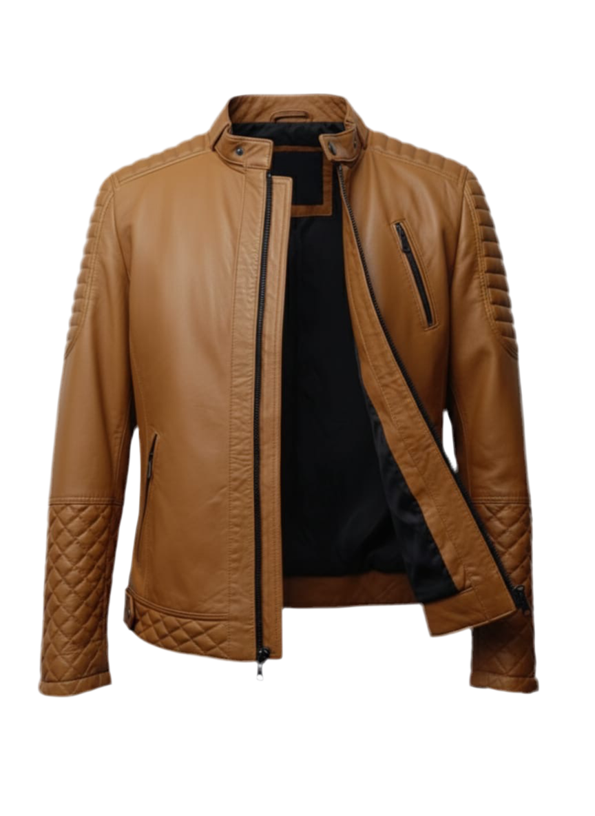 Veste en cuir Camel COOPER