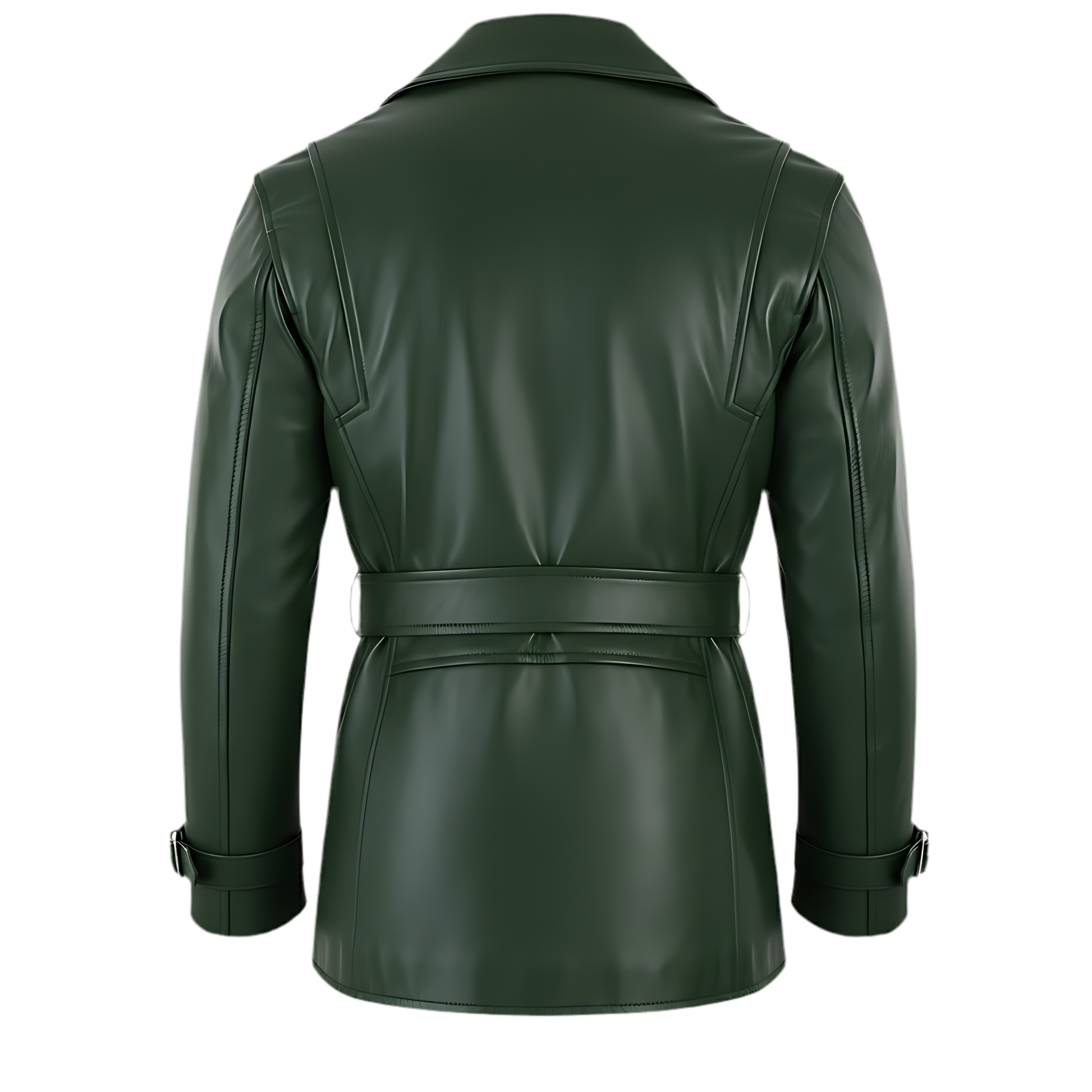 Manteau homme long Cuir en laine vert foncé – FÈSI Marrakchi
