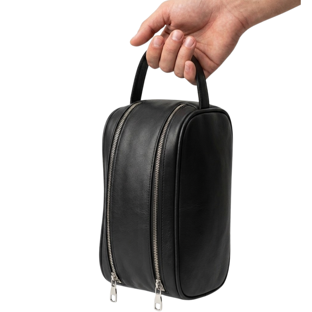 Trousse voyage cuir haut de gamme pratique et stylée