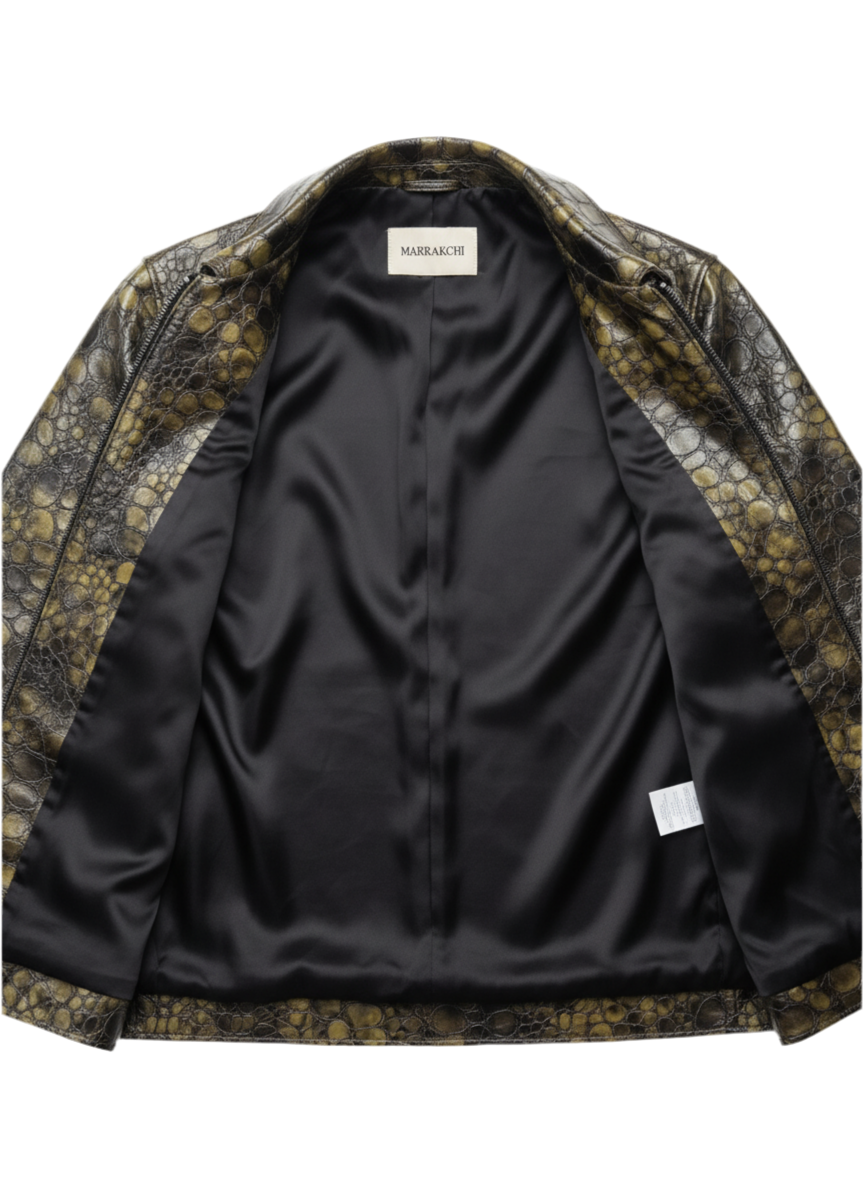 Veste en cuir d'agneau à motif reptile One in a Million (LIMITED EDITION)