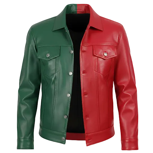 Atlas Lion – Veste en cuir premium style denim | Édition Maroc  🇲🇦🦁