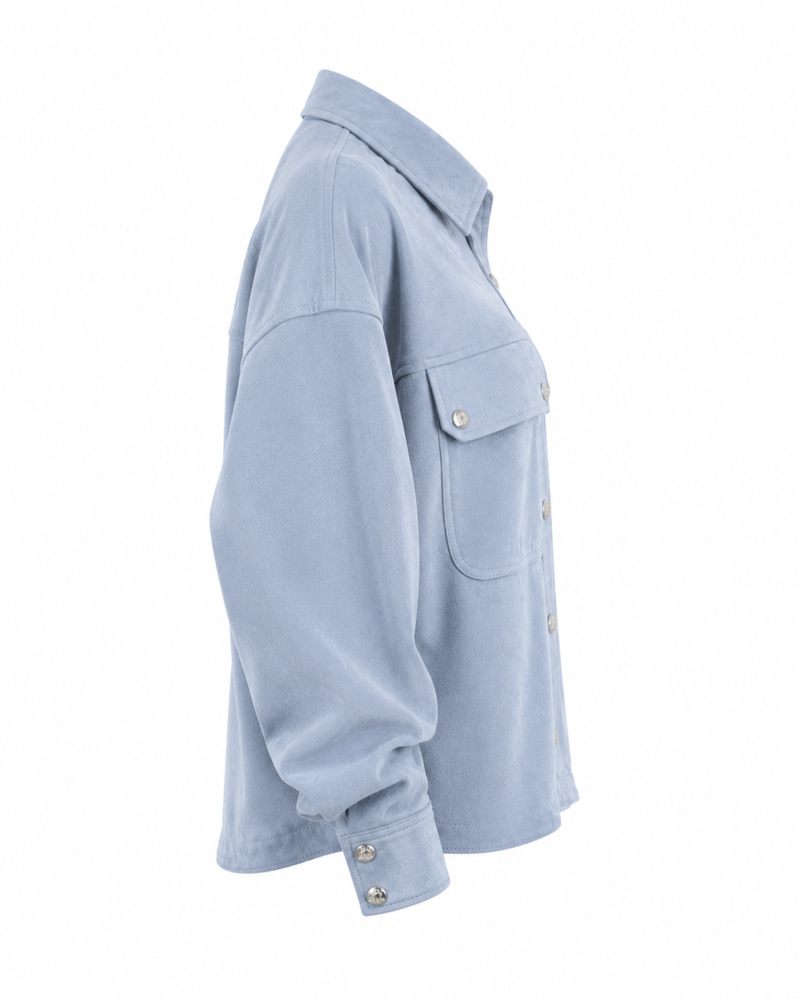 Chemise Oversize en Daim Premium Cuir de Chèvre – Beige Sable & Bleu Ciel | MRKSHI