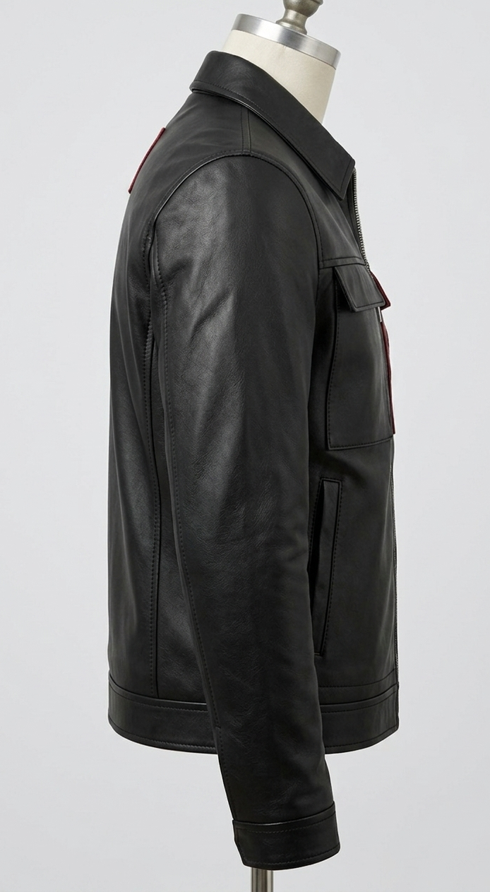  Veste MRKSHI Ultra Atlas Lion cuir noir face avant griffes rouges