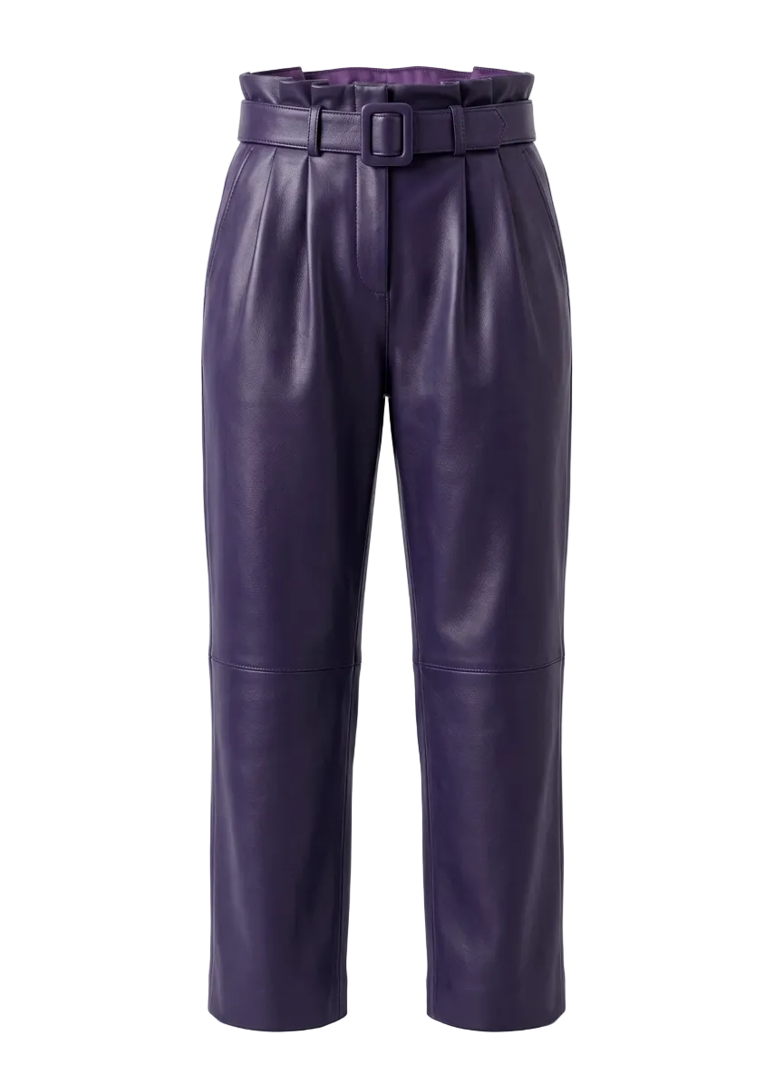 Pantalon cuir femme élégant coupe moderne 5/6