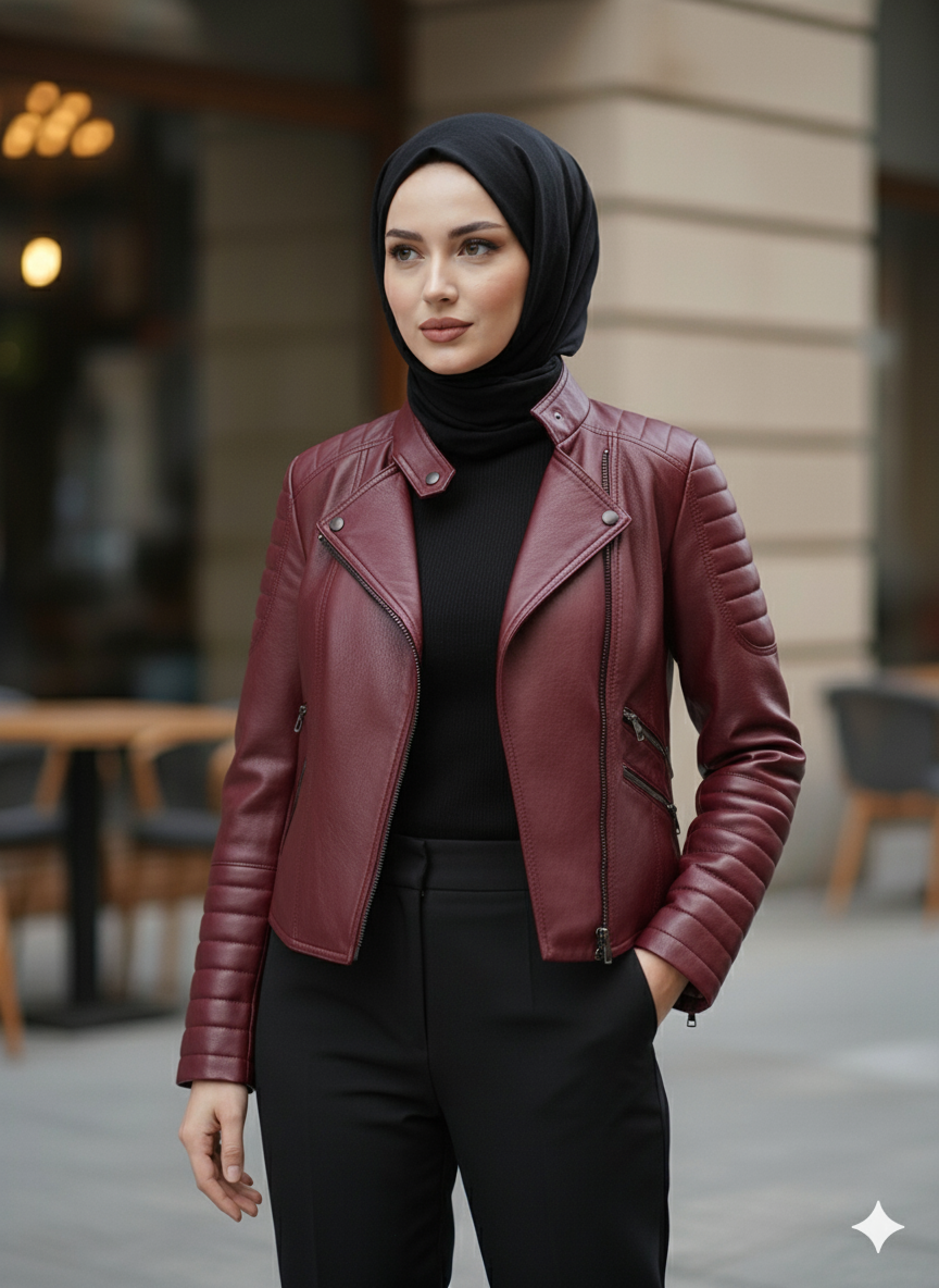 Veste en cuir d’agneau – Majida