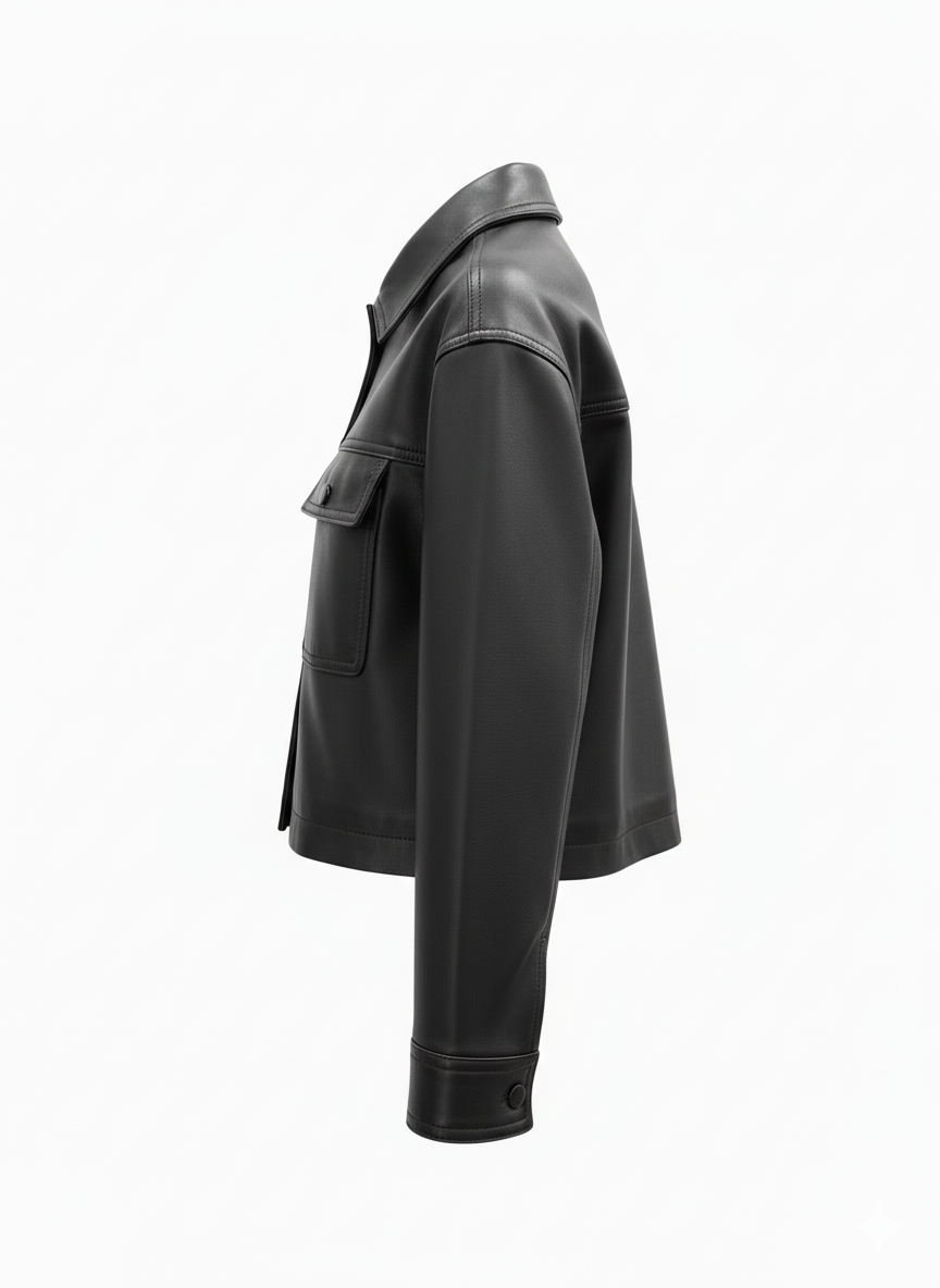 Trucker Belle – Veste en Cuir Femme Cintrée | Collection 2026