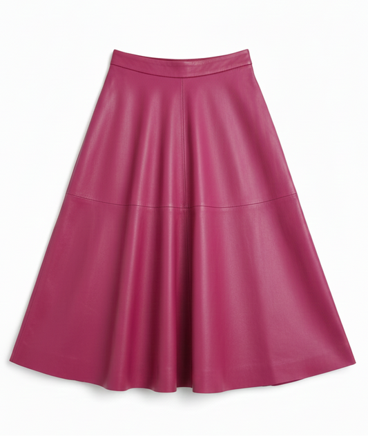 Jupe Viola Miles en cuir d’agneau – Violet Élégant | Collection 2026