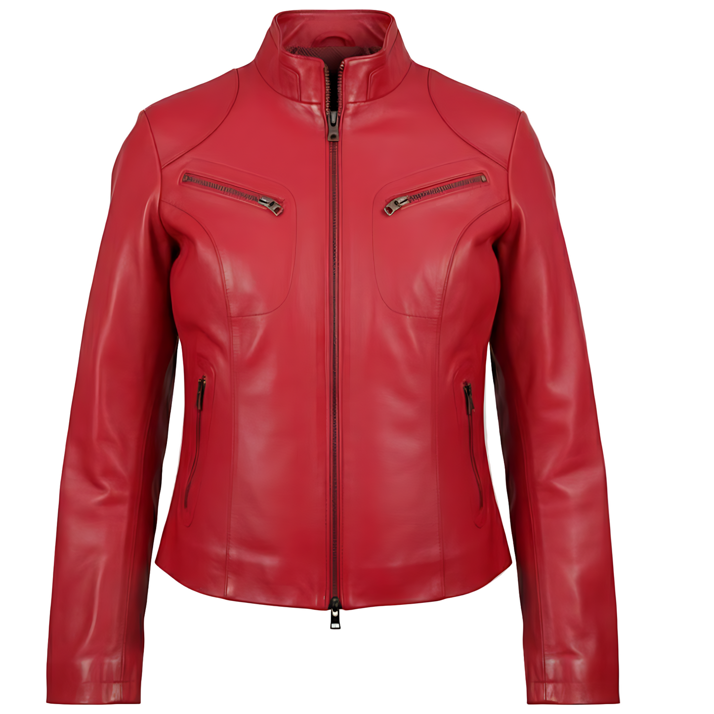 Veste en cuir d’agneau – Bikergirl Tiffany