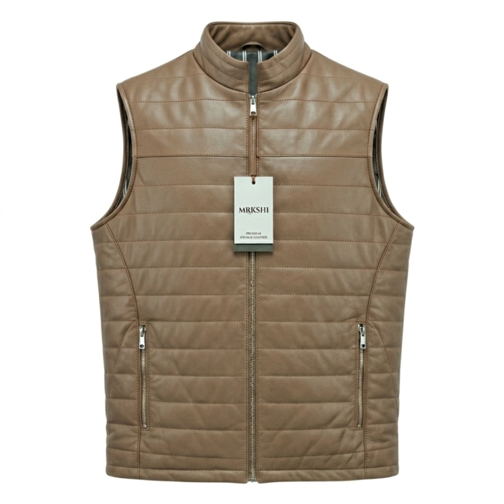 Gilet en cuir Unisexe en cuir nappa – Collection couleurs d’été