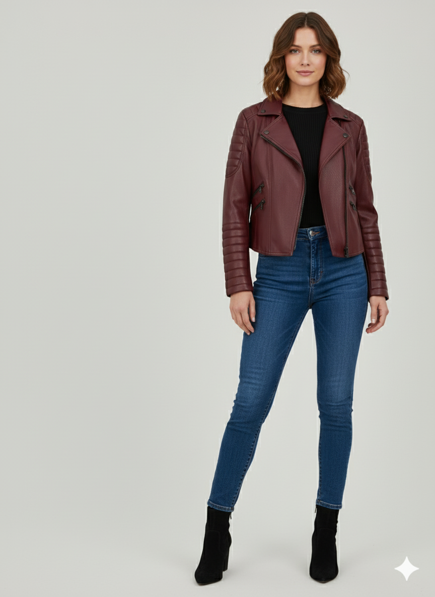 Veste en cuir d’agneau – Majida
