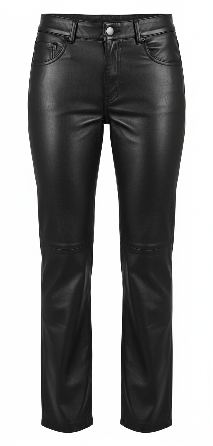 Pantalon en cuir à jambes droites, couleurs variées