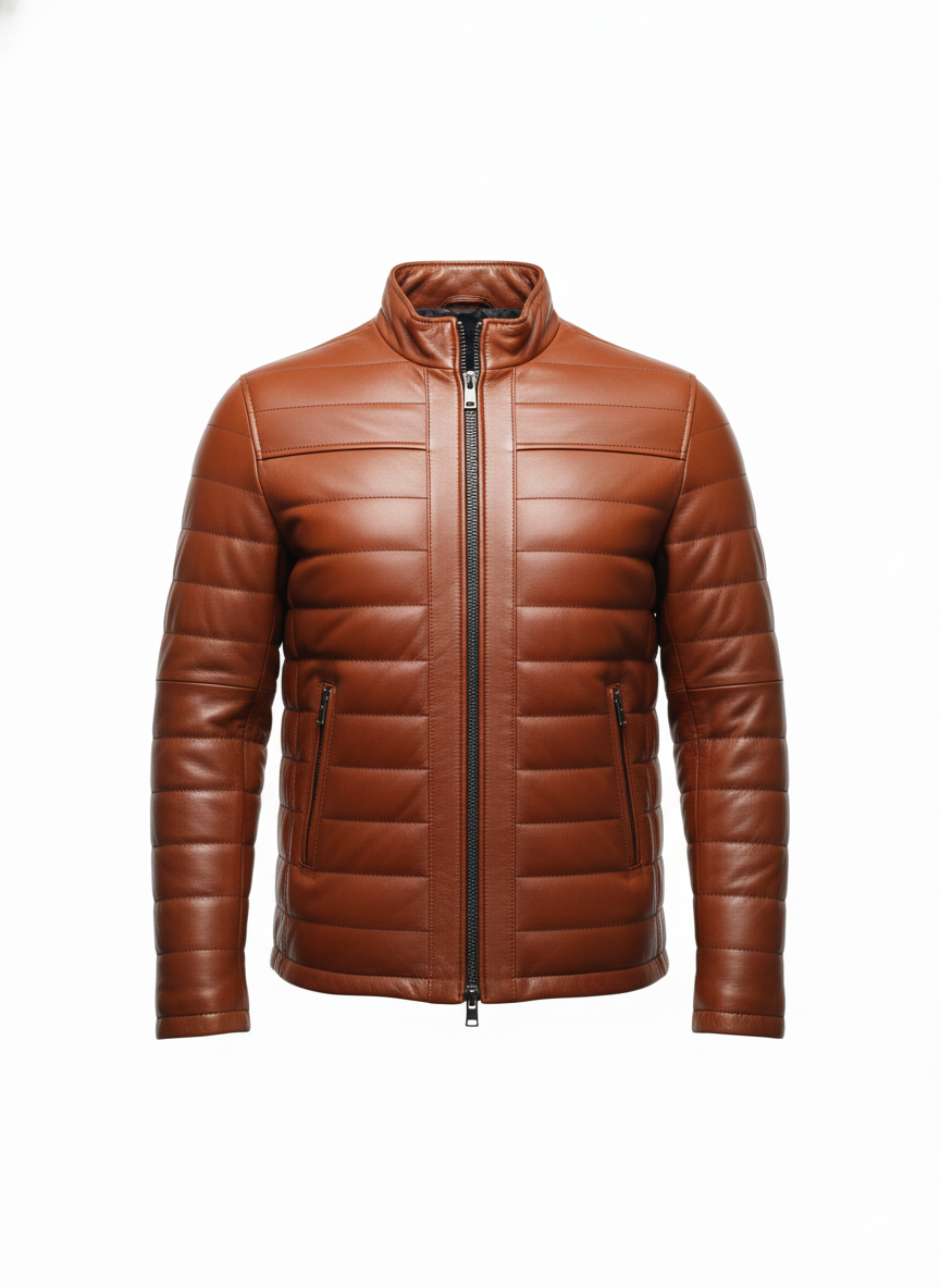 Puffer en cuir d'agneau