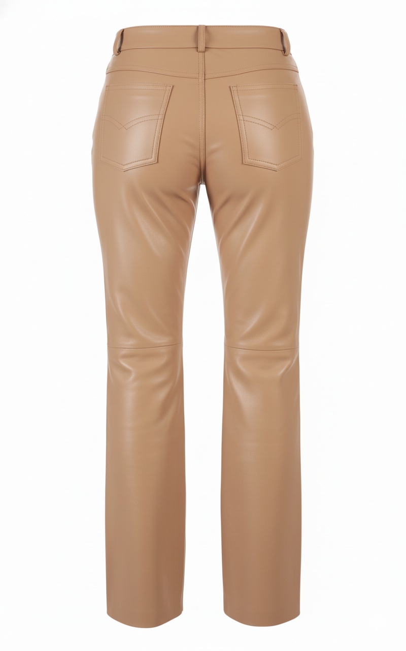 Pantalon en cuir à jambes droites, couleurs variées
