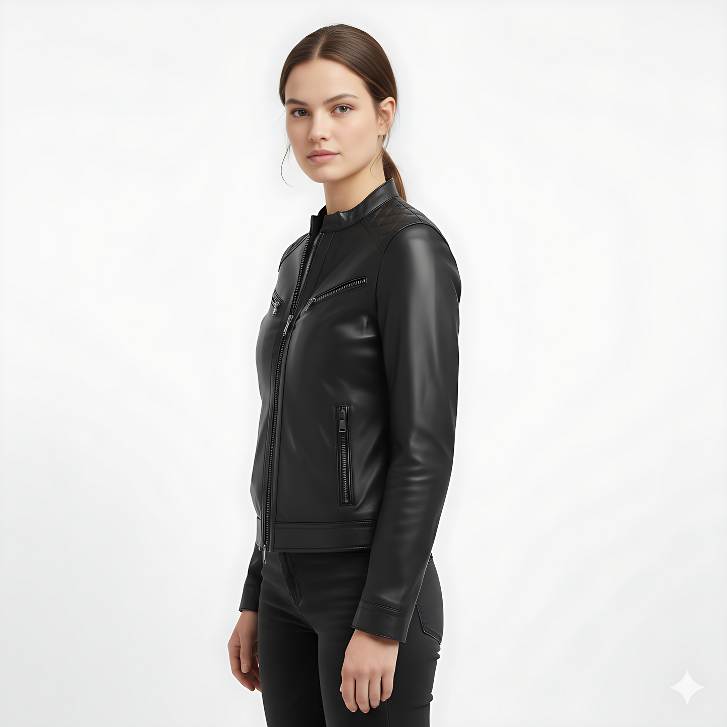 Women’s Leather Biker Jacket – “Frida”