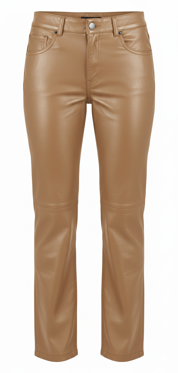 Pantalon en cuir à jambes droites, couleurs variées