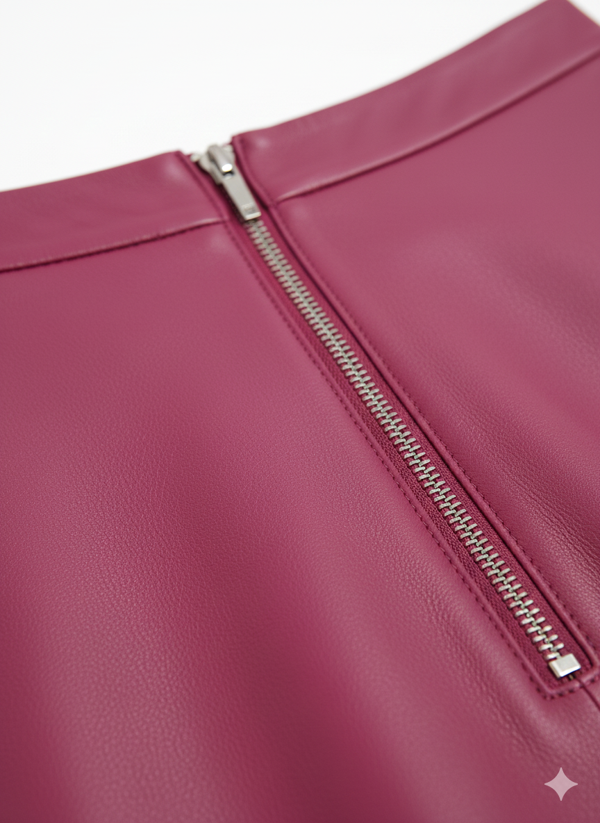 Jupe Viola Miles en cuir d’agneau – Violet Élégant | Collection 2026