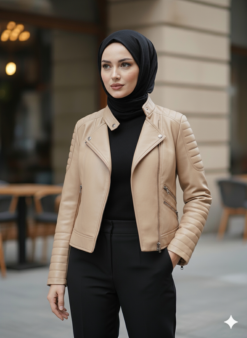 Veste en cuir d’agneau – Majida