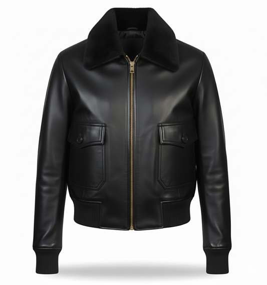 Veste bomber en cuir Ambre B19