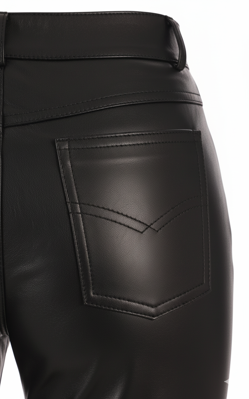 Pantalon en cuir à jambes droites, couleurs variées