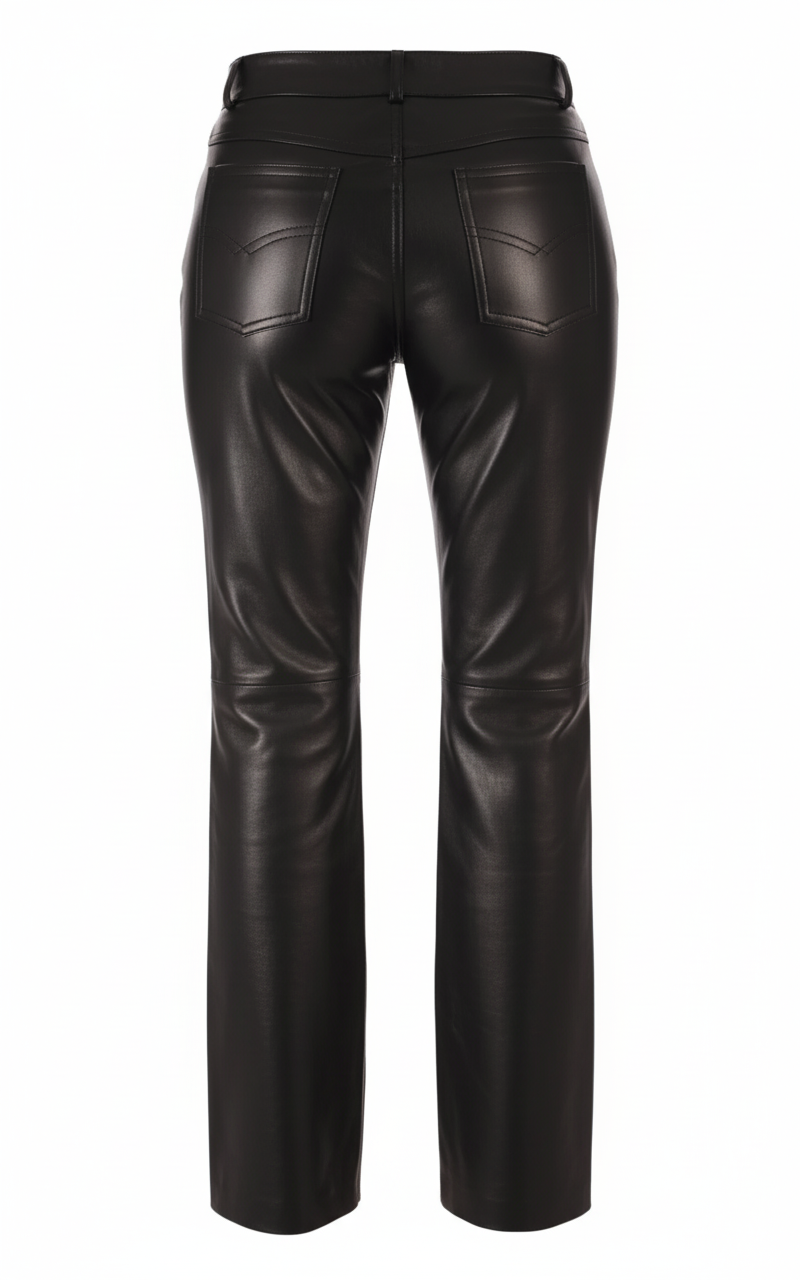 Pantalon en cuir à jambes droites, couleurs variées