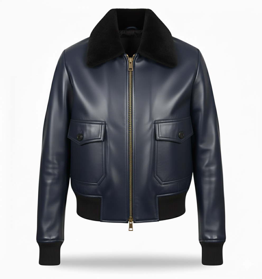 Veste bomber en cuir Ambre B19