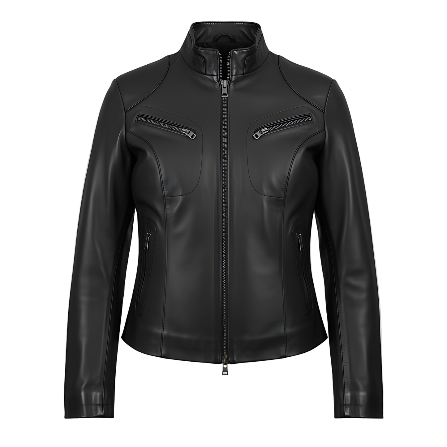 Veste en cuir d’agneau – Bikergirl Tiffany