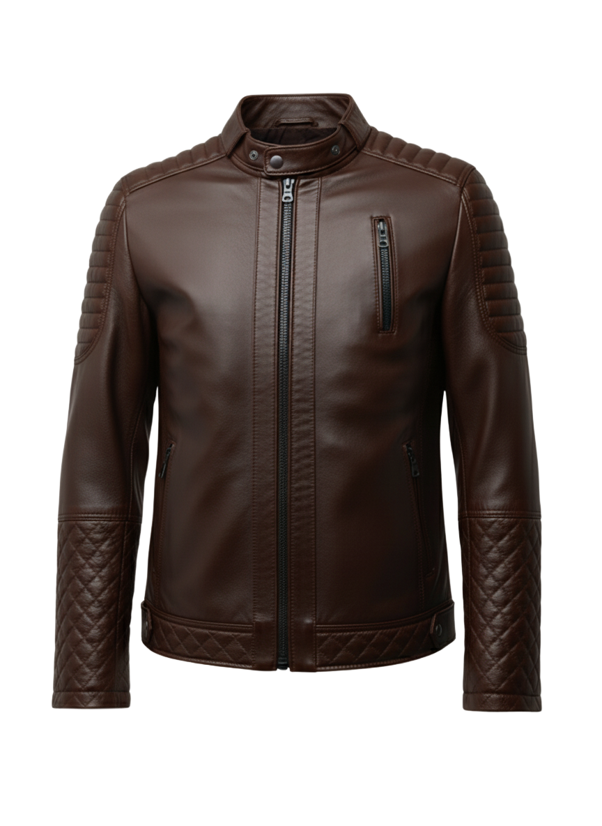 Veste en cuir Camel COOPER