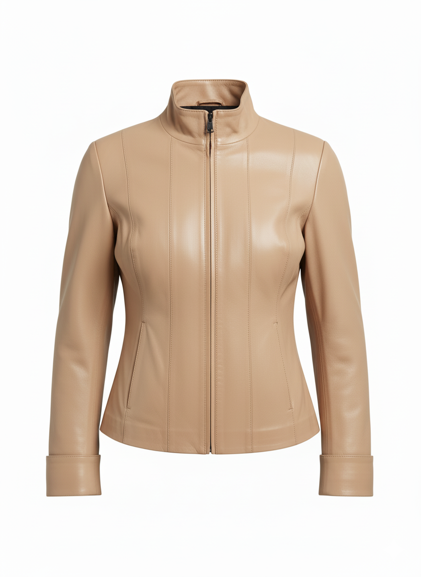 Veste Biker en cuir pour femme – Modèle Bugatti