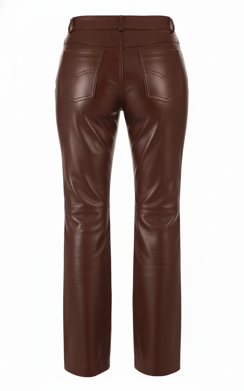 Pantalon en cuir à jambes droites, couleurs variées