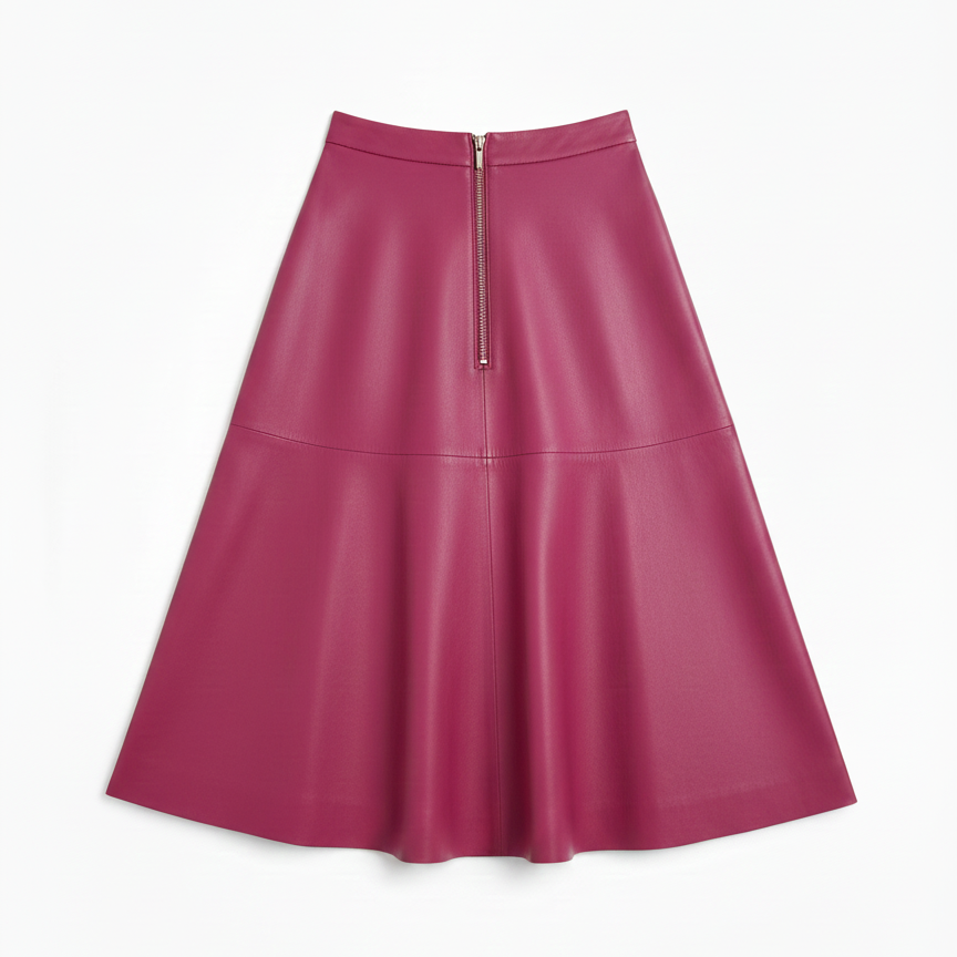Jupe Viola Miles en cuir d’agneau – Violet Élégant | Collection 2026