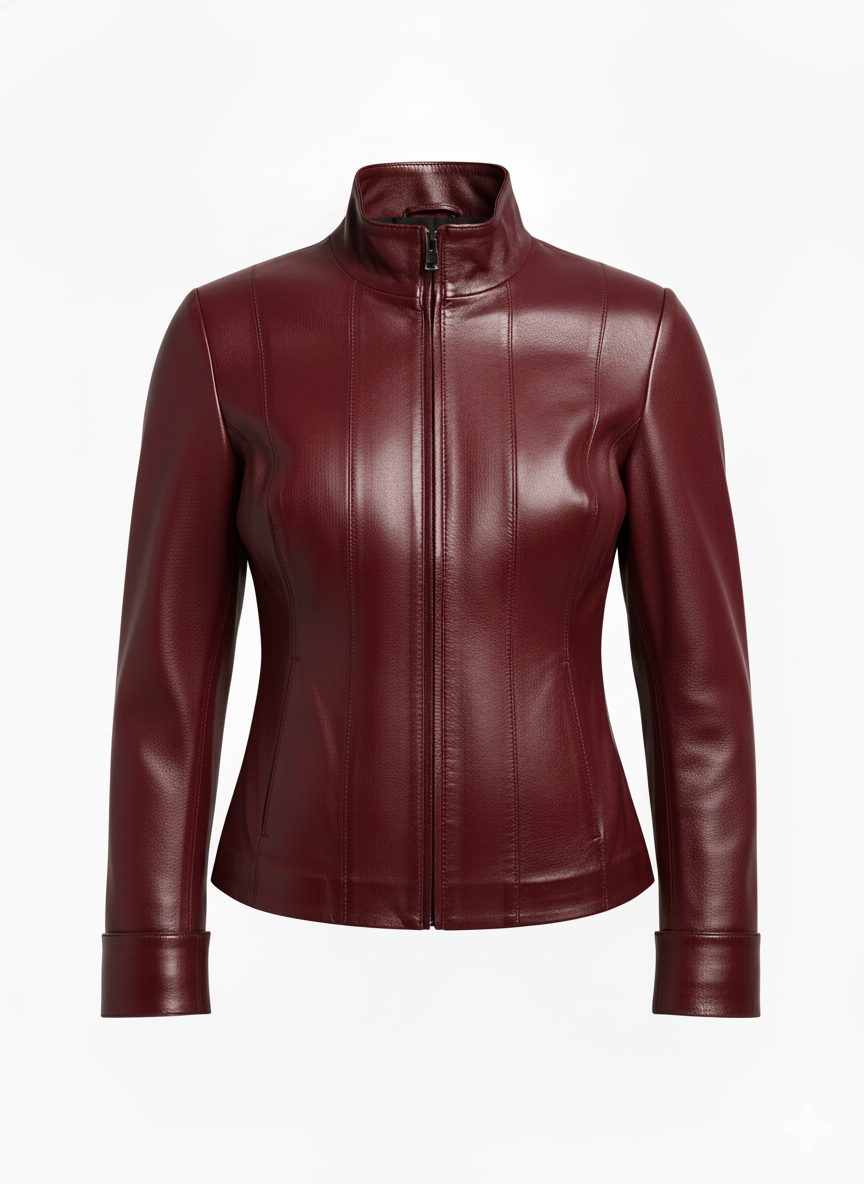 Veste Biker en cuir pour femme – Modèle Bugatti