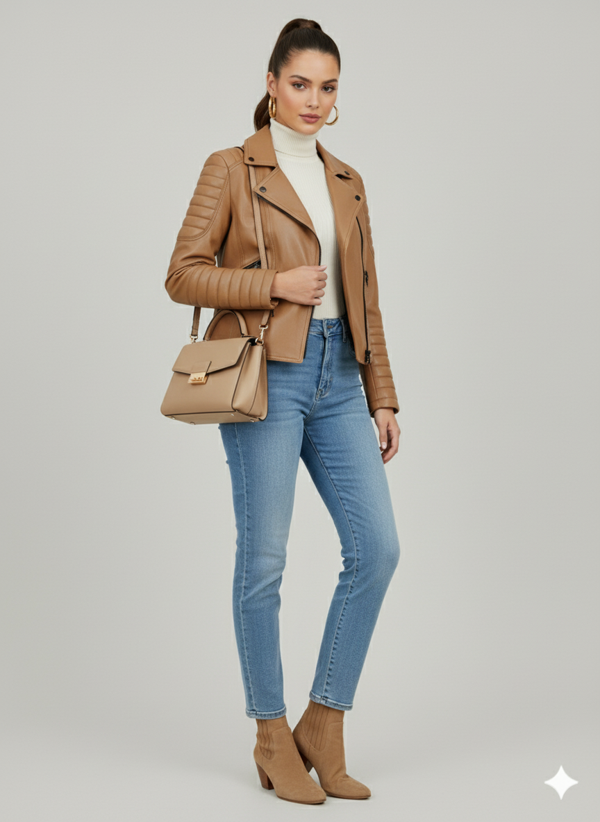 Veste en cuir d’agneau – Majida