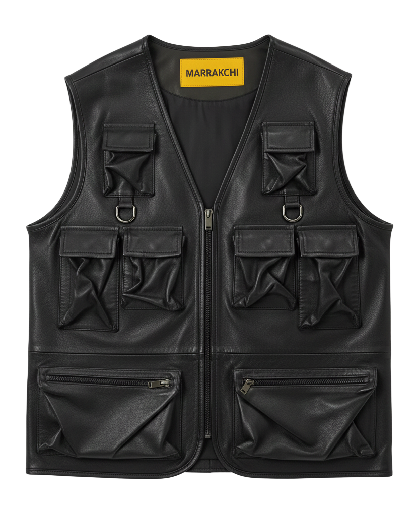 Gilet Utility Multi-Poches – Vintage Black