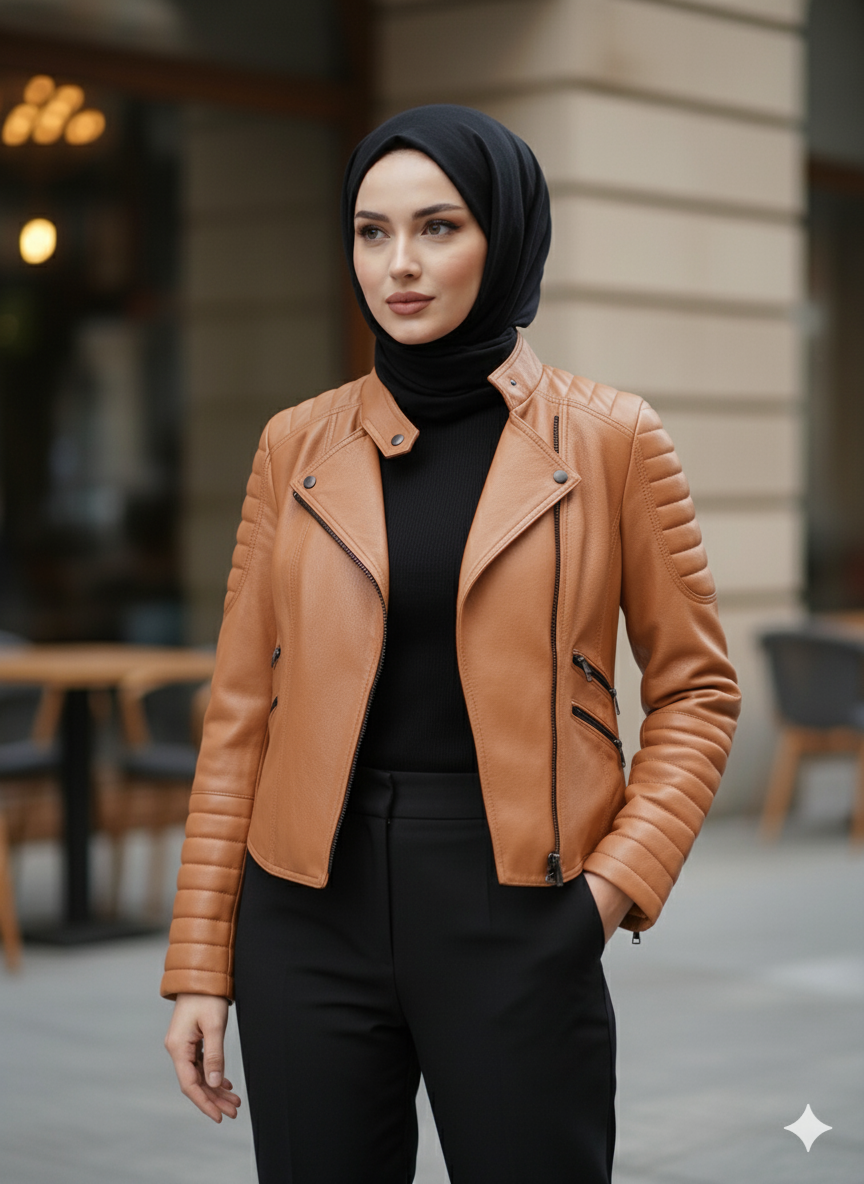 Veste en cuir d’agneau – Majida
