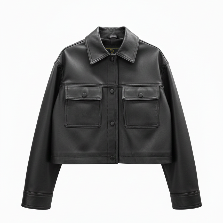 Trucker Belle – Veste en Cuir Femme Cintrée | Collection 2026